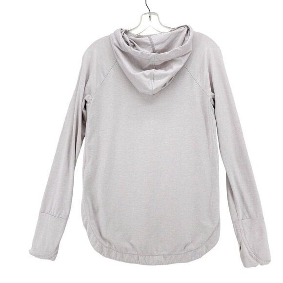 ATHLETA Uptempo Heather Pink Mauve Hoodie Rounded Hem Drawstring SMALL - Picture 4 of 10